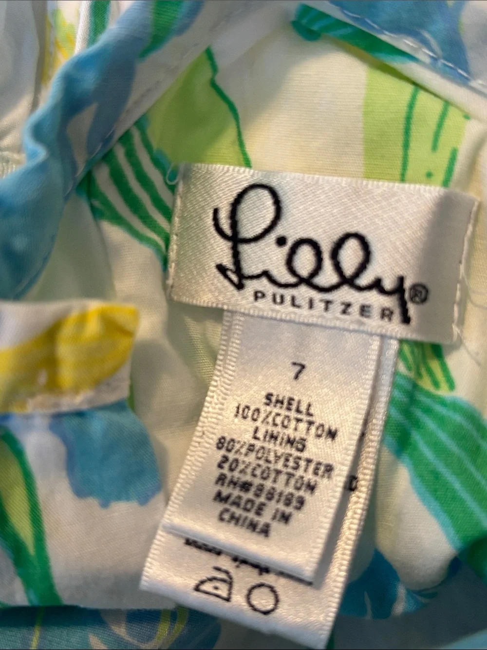 Lilly Pulitzer Girls Bloomin Irises Dress Size 7 Blue Yellow Floral Sleeveless